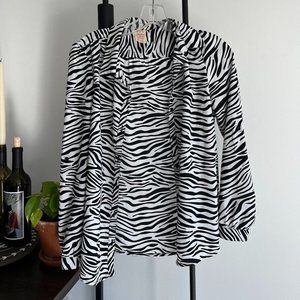 Zebra Print Button Down